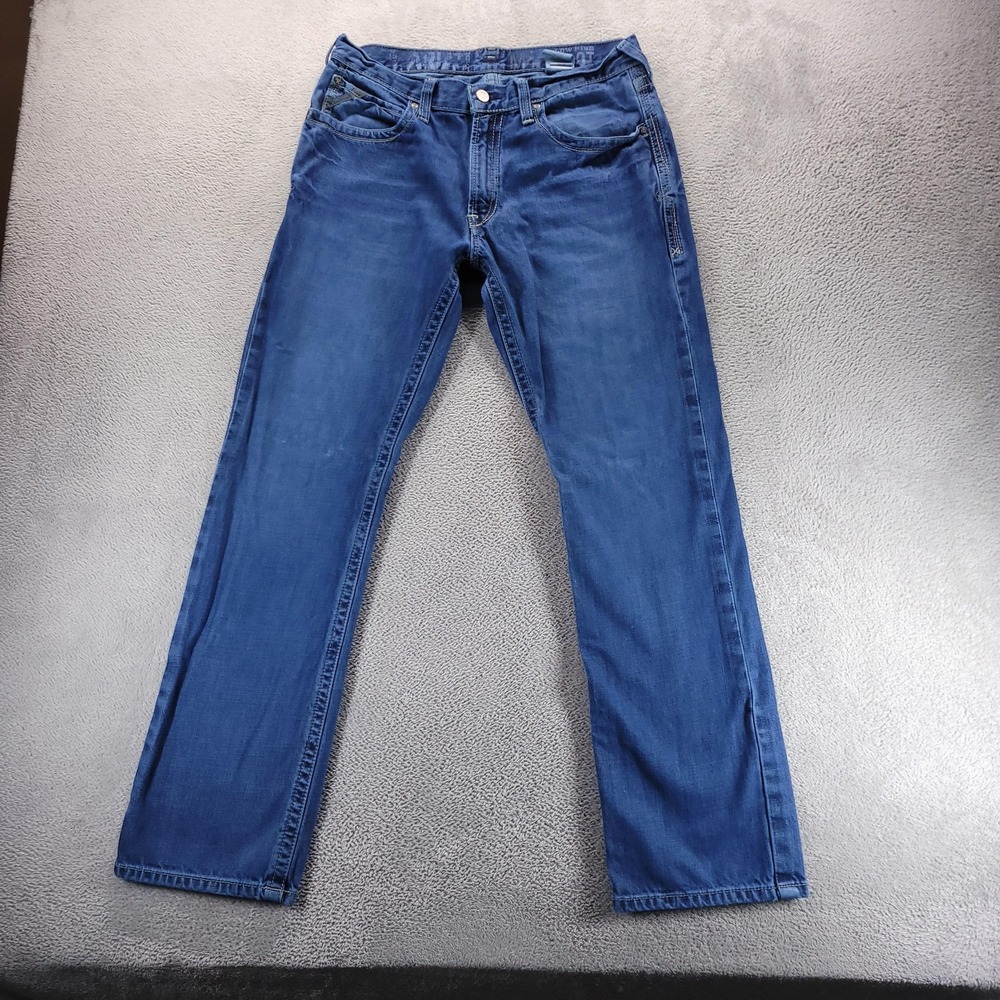Ariat M4 Boot Jeans Mens 34x34 Blue Low Rise Relaxed Bootcut Dark Wash Workwear